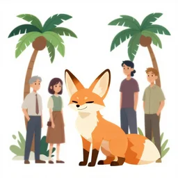 fennec fox, clean cel shaded vector art. shutterstock. behance hd by lois van baarle, artgerm, helen huang, by makoto shinkai and ilya kuvshinov, rossdraws, illustration, foolish palm trees zootopia