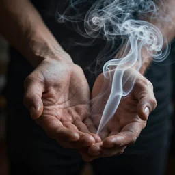 smoke hands, macro, wide angle, elaborate, smoke, highly detailed, beautiful lighting