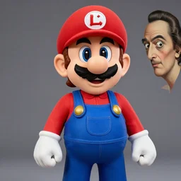 luigi from mario bros, hyperrealistic portrait by by jean gireaud and salvador dali