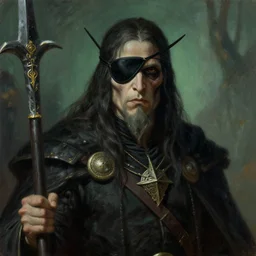(((((Lich Vecna))))) wearing an eye-patch!!!!!!!!! eye-patch!!!!!!!!, fantasy, horror, painted by Raymond Swanland