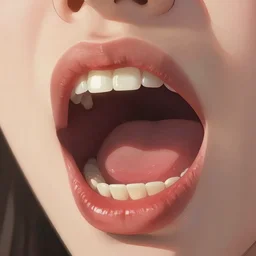 wide open wife mouth, close - up, cry, defiant, full lips, light effect, hyper detailed, intricate, elegant, highly detailed, digital painting, artstation, concept art, matte, sharp focus, illustration, by dan mumford, yusuke murata, makoto shinkai, ross tran