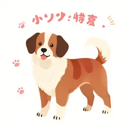 犬 の 描 画 、 赤 い