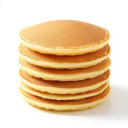 golden pancake stack, 8k product photo, isolated on a pure white background, centered, entire object in frame, sharp focus, soft studio lighting