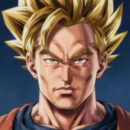 detailed ( dragon ball z styled ) painting of elon musk!!!, digital art!!!, 4 k, artstation, focus on faces!!!