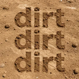 [ { text : dirt }, { text : dirt }, { text : dirt }, { text : dirt }, { text : dirt }, { text : dirt }, { text : dirt }, { text : dirt } ]