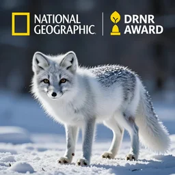 an arctic fox made out of icicles, national geographic award-winnning photography