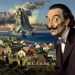 Hiroshi Yoshida, Max Ernst, Paul Signac, Salvador Dali, James Gurney, M.C. Escher, Thomas Kinkade, Ivan Aivazovsky, Italo Calvino, Norman Rockwell, Albert Bierstadt, Giorgio de Chirico, Rene Magritte, Ross Tran, Marc Simonetti, John Harris, Hilma af Klint, George Inness, Pablo Picasso, William Blake, Wassily Kandinsky, Peter Mohrbacher, Greg Rutkowski, Paul Signac, Steven Belledin, Studio Ghibli