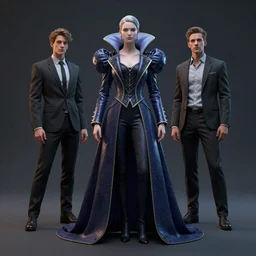 a cyberpunk king in a eccentric suit gown, straight on, by artgerm, jamie hewlett, tom bagshaw, gerald brom, 4 k, smooth, hd, substance designer render, full body character concept art, 2 point studio lighting,