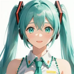 Hatsune Miku face portrait, pixiv