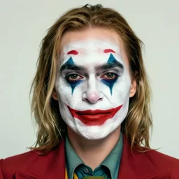 portrait of margot robbie with light joker make up, artwork by guy denning and charlie bowater,