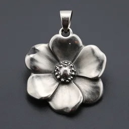 metal pendant of the shape of a melted flower, high quality, high detail