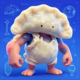 portrait of pierogi bicorn brawler in the style of Rob Lefield and Dan Mumford , trending on artstation, digital art,surrealism ,macro,blueprint ,vaporwave ,
