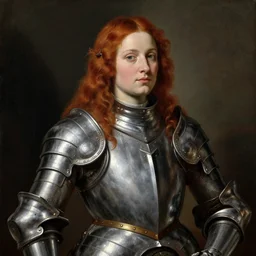 redheaded saoirse ronan wearing maximilian armour, oil painting by titian, hard focus
