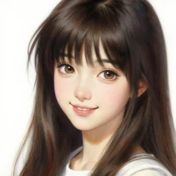 a very stunning portrait of a beautiful anime girl, smile, detailed painting by gaston bussiere, craig mullins, j. c. leyendecker