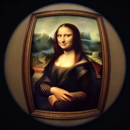 mona lisa, fish eye lens