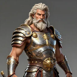 a portrait of a poseidon as a warrior, with scale armor, by eddie mendoza featured on artstation