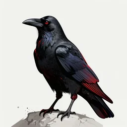 illustration of a raven with red lines inspired by infamous second son bad karma, perfect