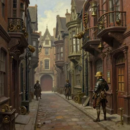 whitechapel, 1 8 8 0 s, steampunk, alley, streets, walter sickert, hyper realistic, artstation, illustration, digital paint, matte paint, vivid colors, detailed and intricate environment