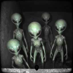 aliens acting suspiciously, caught on trail cam, detailed, 4k