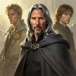 Portrait of Keanu Reeves, silver long hair, cloak, male, fantasy, extremely detailed, digital painting, artstation, concept art, smooth, sharp focus, illustration, stunning lighting, art by artgerm and greg rutkowski and alphonse mucha and simon stalenhag, realistic character concept, low fantasy, light atmosphere, golden ratio, cinematic lighting, hyperdetailed, high resolution, insanely detailed and intricate, artstation, Marc Simonetti, Greg Rutkowski, 8k