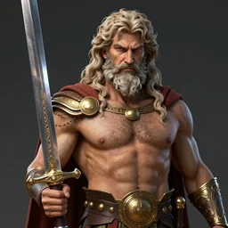 highly detailed portrait of zeus, holding a sword by artstation