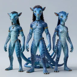 Avatar themed concept art, blue humanoid creatures, trending on artstation,