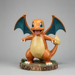 sculpture with charmander, western european, 1 5 0 0's, artist unknown, painted linden and willow wood. swiss national museum, zurich, wide shot