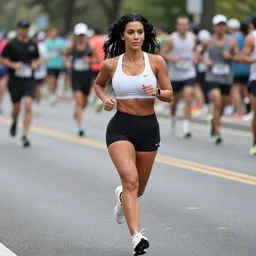 Kim Kardashian running marathon hot