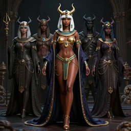 full length complex 3 d hyper realistic smooth ultra sharp render of a gorgeous light skinned african woman with white hair | bikini, chains, robes | demoness, succubus, witch, egyptian goddess, tier harribel from bleach | medieval, fantasy, d & d, unholy | intricate, highly detailed, octane render, photorealistic, cinematic, breathtaking beauty | art by 吵 集 仁 儿 on artstation + oh jinwook + sakimichan + halim ghodbane + tite kubo