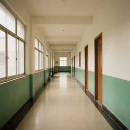 nostalgic school hallway by greg rutkowski