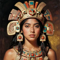 spanish beauty aztec inca portrait by yoshitaka amano