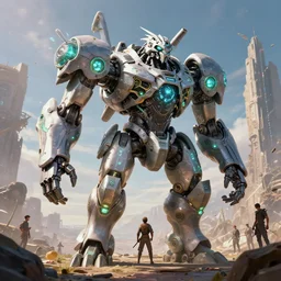 scrapper machine mecha animal beast robot of horizon forbidden west horizon zero dawn bioluminiscence global illumination ray tracing hdr fanart arstation by sung choi and eric pfeiffer and gabriel garza and casper konefal