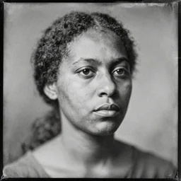 a black and white photo of a woman's face, a charcoal drawing by Hans Erni, behance, harlem renaissance, tintype photograph, ambrotype, multiple exposure