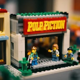Lego Pulp Fiction, tilt shift 35mm film