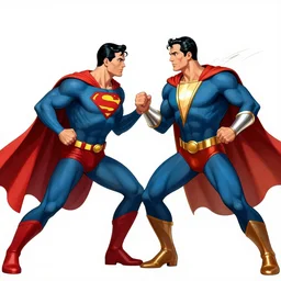 superman fighting Shazam