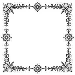 a tarot ornament design border frame with a blank paper in the center, intricate design, highly detailed, 8 k, artstation, pixiv, deviantart, symmetrical, rpg card design