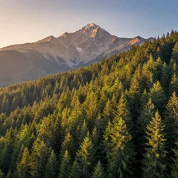 beautiful forest mountain landscape with a majestic sunrise, art, high detail, high definition, photorealistic, hdr,