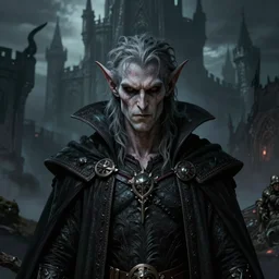 a highly detailed color illustration portrait of a tiefling, dark moody eerie castle setting, horror art, d & d portrait, planescape, dracula, krull, conan, 8 0's fantasy horror, hires, cgsociety, 4 k, centered, art by tim hildebrandt and frank frazetta and gerald brom and greg rutkowski
