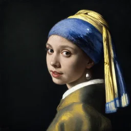portrait of young audrey hepburn, oil painting by johannes vermeer, 1 7 th century, art, oil on canvas, wet - on - wet technique, beautiful, highly realistic, expressive emotions, intricate textures, illusionistic detail,