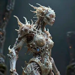 by par olofsson and tristan eaton, visually stunning, cinematic, ultra realistic, hyper realism, 1 2 k, epic, octane render, unreal engine, vfx, maya, the essence of art is passion : fresh air, ornate creature : mankind neuromorphicly connected to the machine, super intricate ornaments : the fluidity of creativity