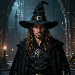 A fantasy comic book style portrait painting of Jared Leto as a witchhunter in a atmospheric dark fortress, unreal 5, DAZ, hyperrealistic, octane render, RPG portrait, ambient light, dynamic lighting