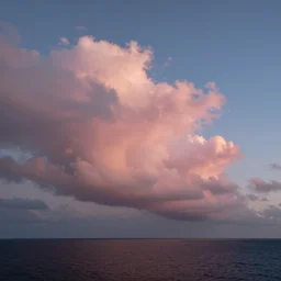 pink clouds in the sea