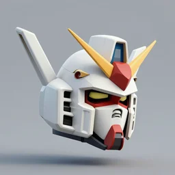 gundam head, v - fin, octane render, soft light, mekka, behance, vector, highly detailed illustration, realistic, samurai design, dribbble. com, by secondsyndicate studio,