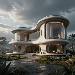 photorealistic futuristic dystopian house