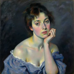 lea seydoux painted by matisse, aristocratic pose, high contrast, painting, portrait