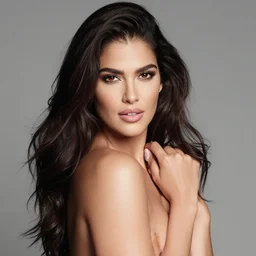 a portrait photograph of a glamorous, curves, stunning, venezuelan supermodel, canon 8 5 mm f 1. 2 photograph head and shoulders portrait