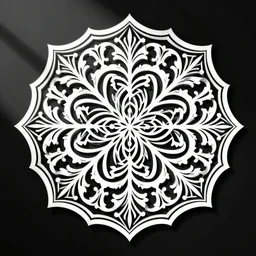 intricate immaculate black and white stencil vector svg laser decorative pattern