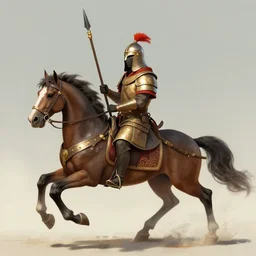 persian cataphract on horseback with a spear, trending on artstation