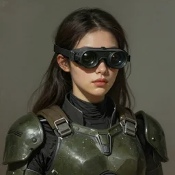 a professional painting of a beautiful young female, clothed in stealth armor, compact nightvision goggles, olive skin, long dark hair, beautiful bone structure, symmetrical facial features, intricate, elegant, digital painting, concept art, smooth, sharp focus, illustration, from Metal Gear, by Ruan Jia and Mandy Jurgens and Artgerm and William-Adolphe Bouguerea
