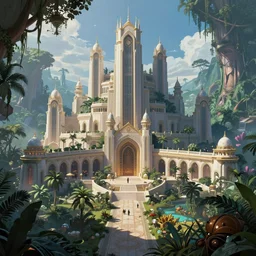 star wars concept art by greg rutkowski, a palatial, elegant and beautiful city in the middle of a temperate jungle, cinematographic light, artstation hq